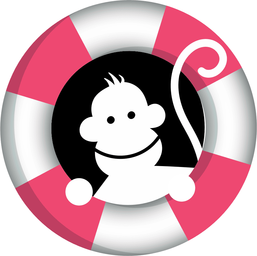 Malcolm! the monkey inside a life ring